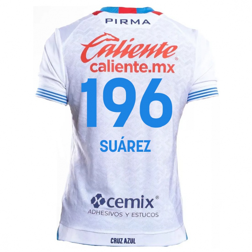 Kids Football Javier Suárez #196 White Blue Away Jersey 2024/25 T-Shirt Canada