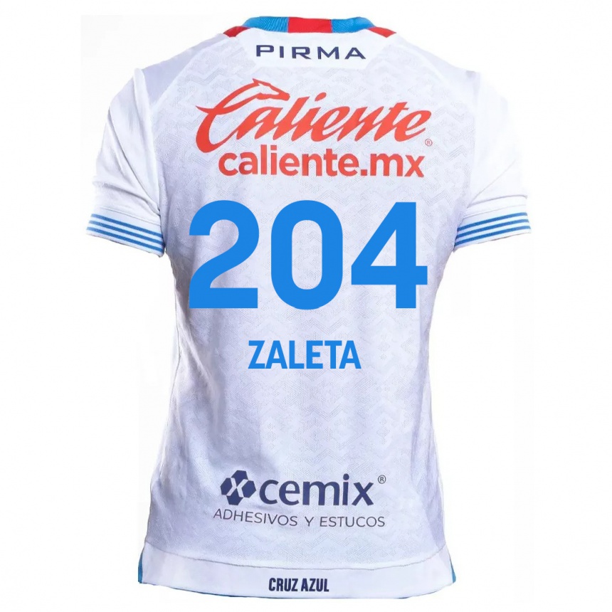 Kids Football Mauro Zaleta #204 White Blue Away Jersey 2024/25 T-Shirt Canada