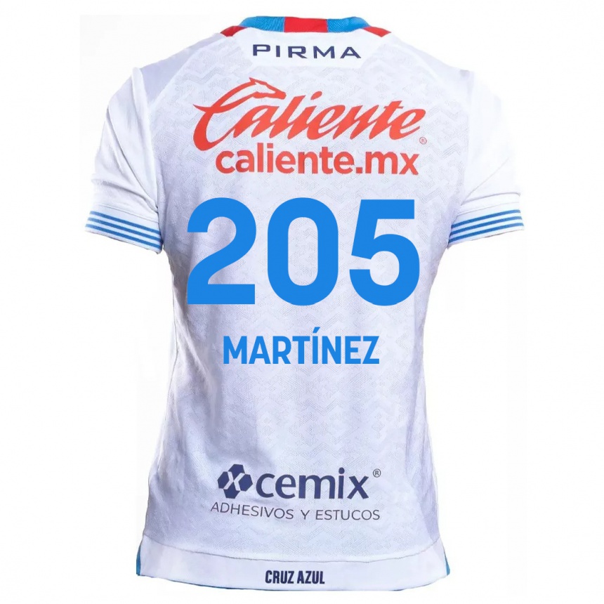 Kids Football César Martínez #205 White Blue Away Jersey 2024/25 T-Shirt Canada