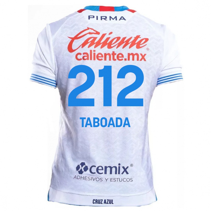 Enfant Football Maillot Víctor Taboada #212 Blanc Bleu Tenues Extérieur 2024/25 Canada