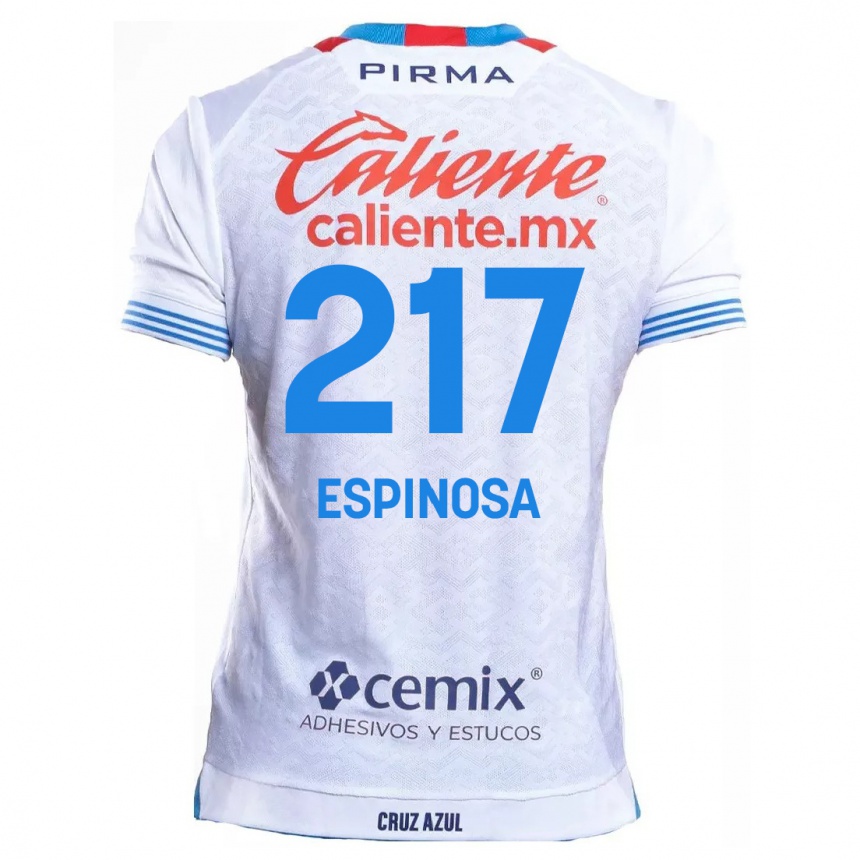 Kids Football Samuel Espinosa #217 White Blue Away Jersey 2024/25 T-Shirt Canada