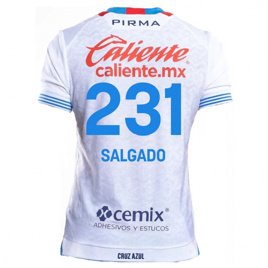 Kids Football Bruno Salgado #231 White Blue Away Jersey 2024/25 T-Shirt Canada