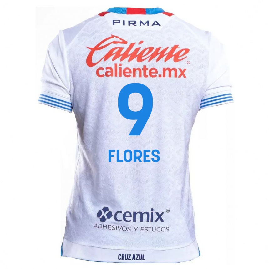 Enfant Football Maillot Daniela Flores #9 Blanc Bleu Tenues Extérieur 2024/25 Canada