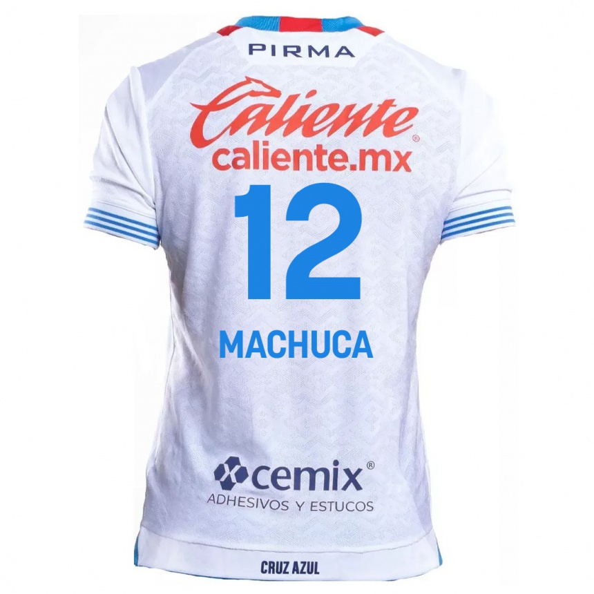 Kids Football Gabriela Machuca #12 White Blue Away Jersey 2024/25 T-Shirt Canada