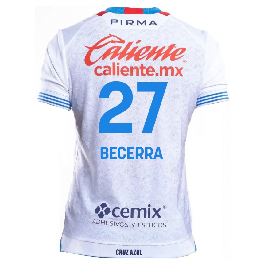 Enfant Football Maillot Ana Becerra #27 Blanc Bleu Tenues Extérieur 2024/25 Canada