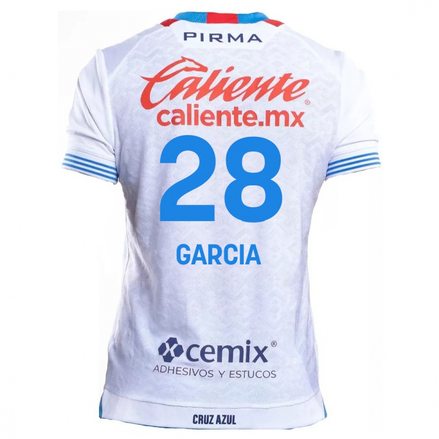 Enfant Football Maillot Ana Garcia #28 Blanc Bleu Tenues Extérieur 2024/25 Canada