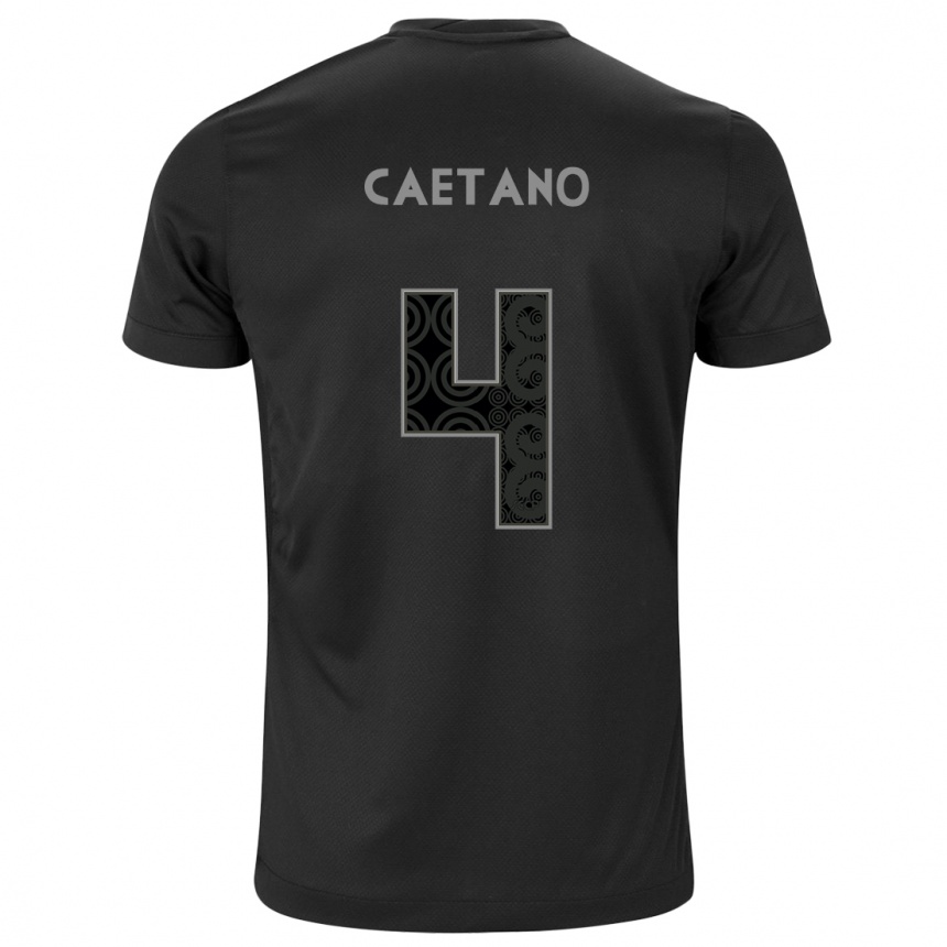 Kids Football Caetano #4 Black Away Jersey 2024/25 T-Shirt Canada