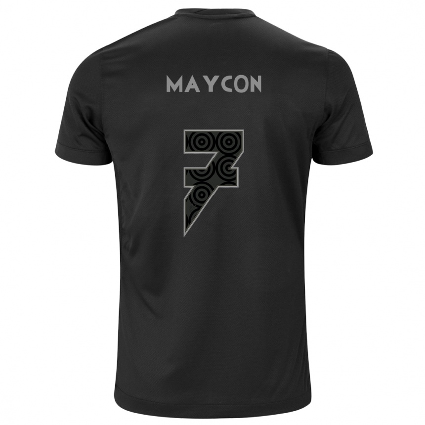 Kids Football Maycon #7 Black Away Jersey 2024/25 T-Shirt Canada