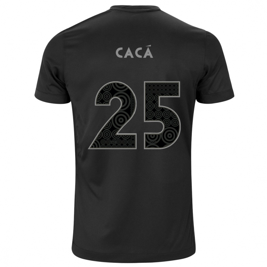 Kids Football Cacá #25 Black Away Jersey 2024/25 T-Shirt Canada