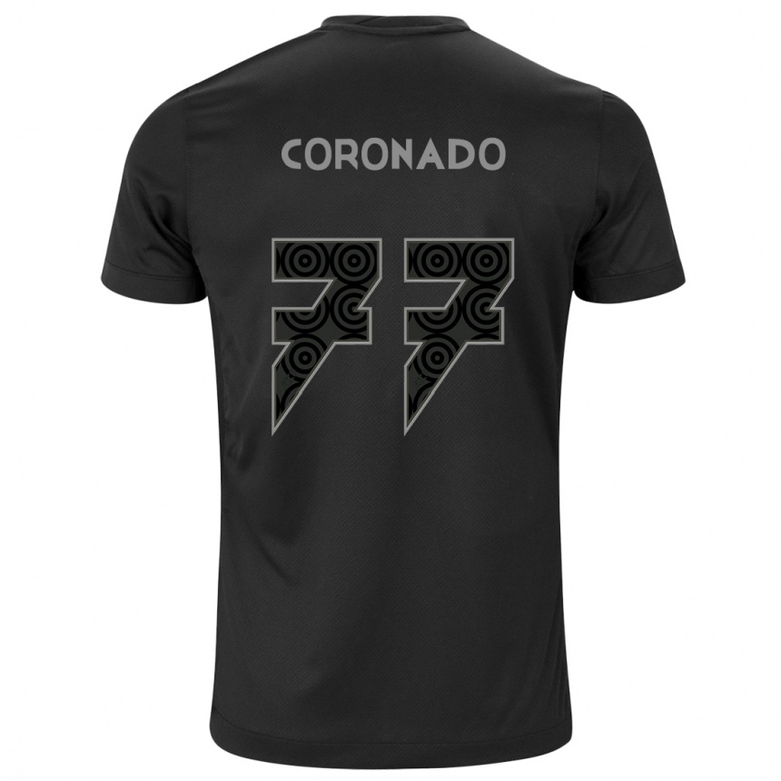 Kids Football Igor Coronado #77 Black Away Jersey 2024/25 T-Shirt Canada