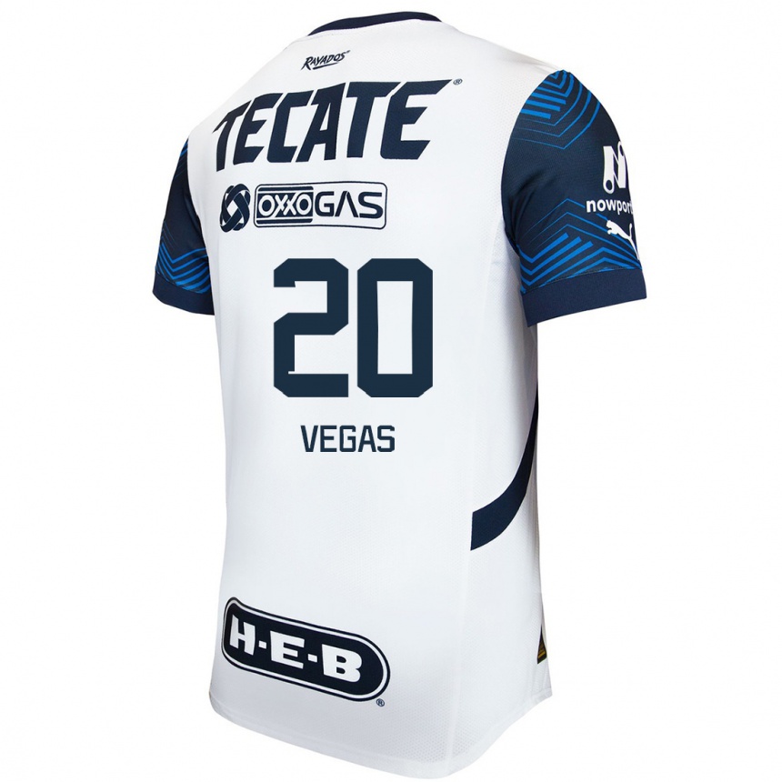 Enfant Football Maillot Sebastián Vegas #20 Blanc Bleu Tenues Extérieur 2024/25 Canada