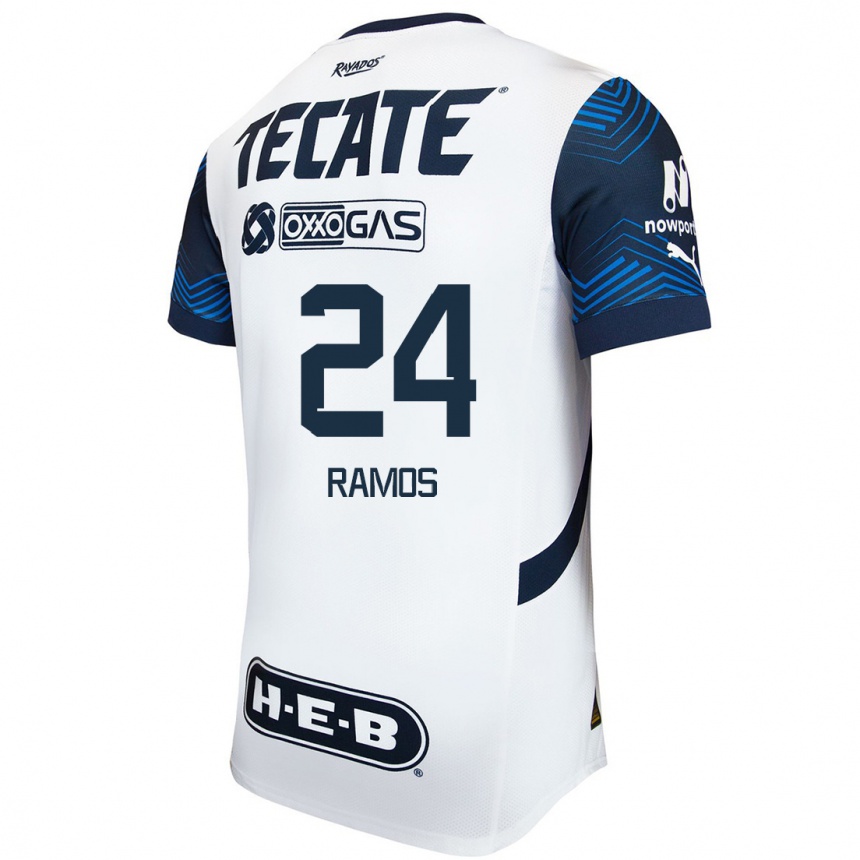 Enfant Football Maillot César Ramos #24 Blanc Bleu Tenues Extérieur 2024/25 Canada