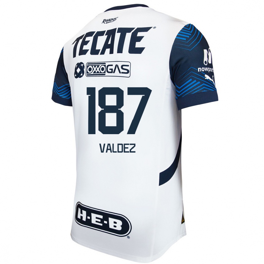 Enfant Football Maillot Érick Valdez #187 Blanc Bleu Tenues Extérieur 2024/25 Canada