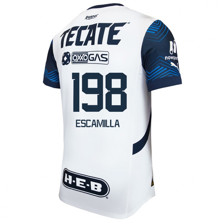 Enfant Football Maillot Diego Escamilla #198 Blanc Bleu Tenues Extérieur 2024/25 Canada