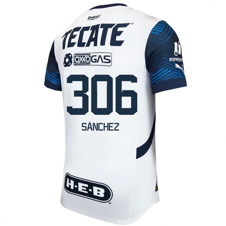 Enfant Football Maillot Jorge Sánchez #306 Blanc Bleu Tenues Extérieur 2024/25 Canada