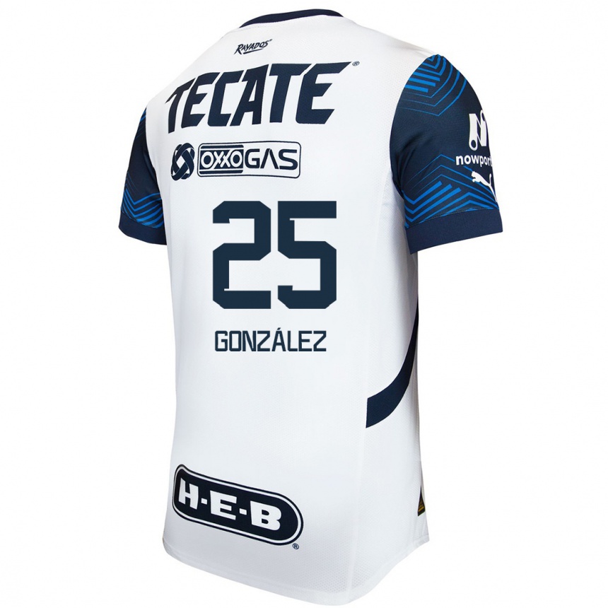 Enfant Football Maillot Jonathan González #25 Blanc Bleu Tenues Extérieur 2024/25 Canada