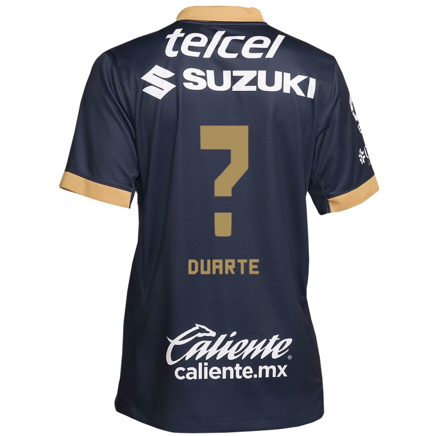 Kids Football Rubén Duarte #0 Obsidian Gold White Away Jersey 2024/25 T-Shirt Canada