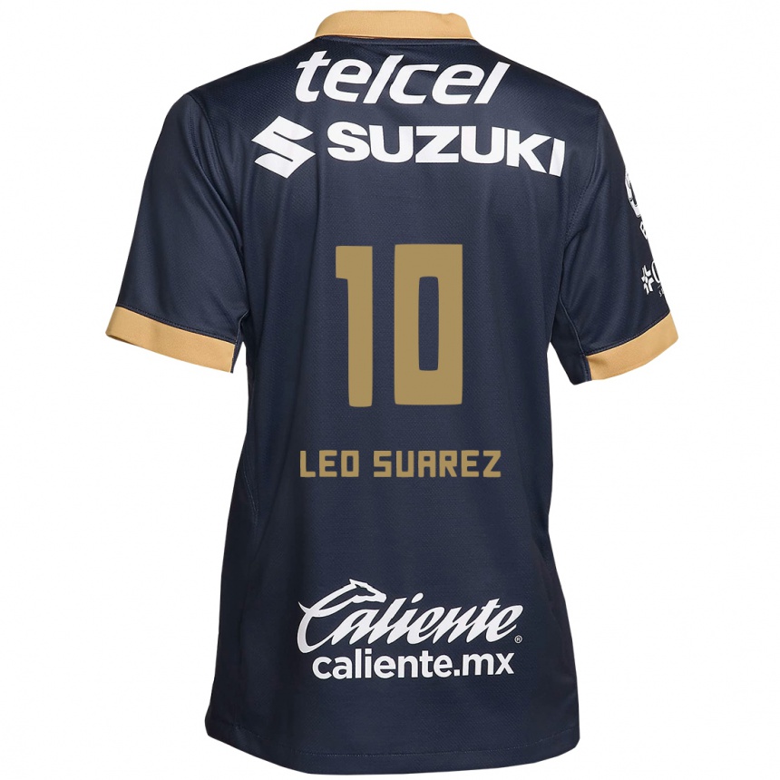 Enfant Football Maillot Leo Suárez #10 Obsidienne Or Blanc Tenues Extérieur 2024/25 Canada