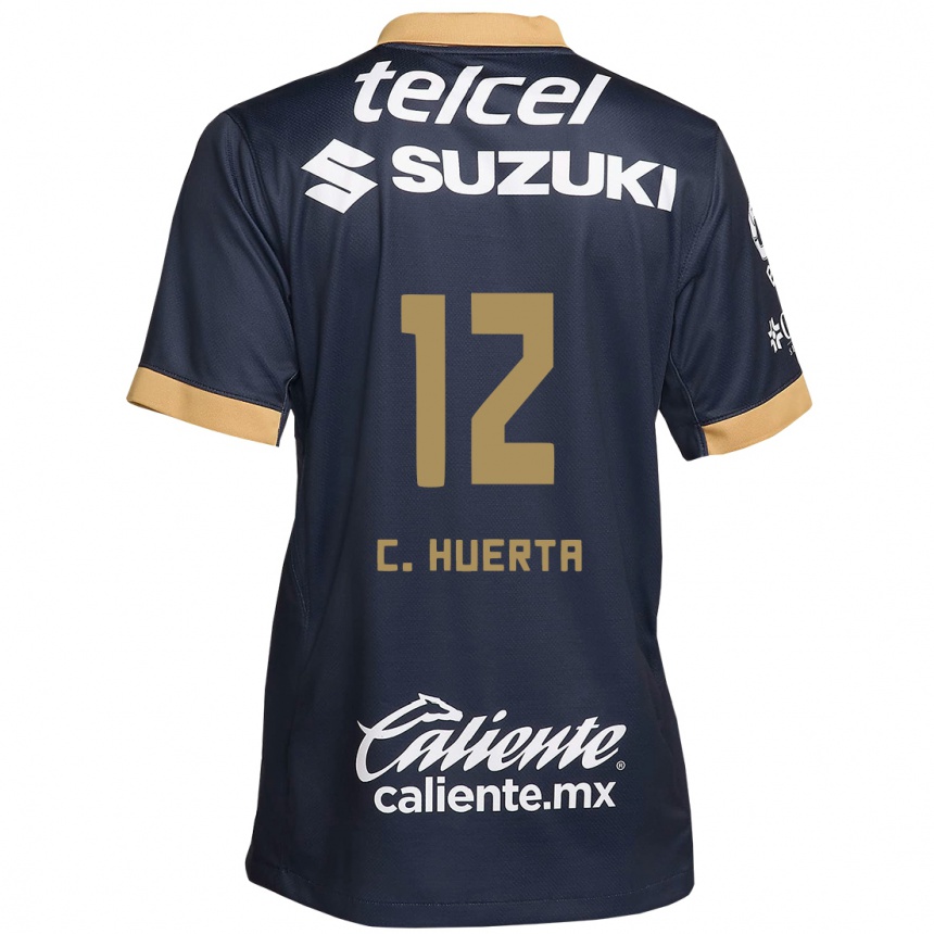 Enfant Football Maillot César Huerta #12 Obsidienne Or Blanc Tenues Extérieur 2024/25 Canada