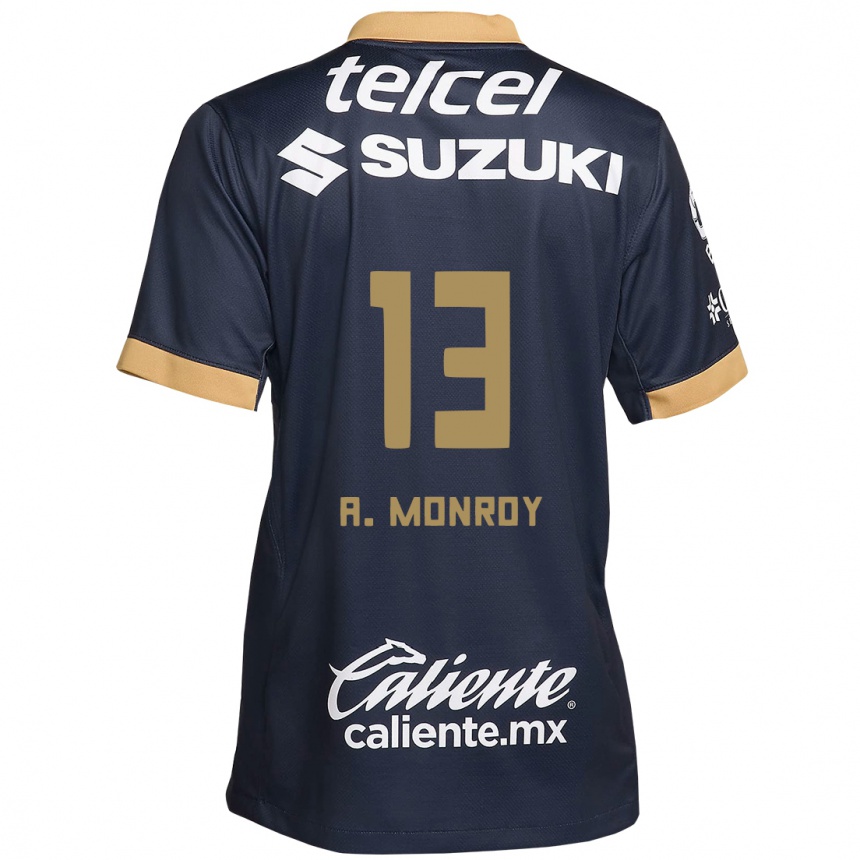 Enfant Football Maillot Pablo Monroy #13 Obsidienne Or Blanc Tenues Extérieur 2024/25 Canada