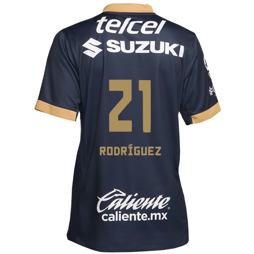 Enfant Football Maillot Michell Rodríguez #21 Obsidienne Or Blanc Tenues Extérieur 2024/25 Canada