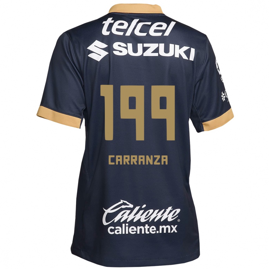 Enfant Football Maillot Kléber Carranza #199 Obsidienne Or Blanc Tenues Extérieur 2024/25 Canada