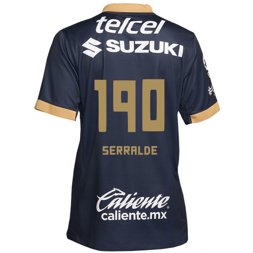 Enfant Football Maillot Gerardo Serralde #190 Obsidienne Or Blanc Tenues Extérieur 2024/25 Canada