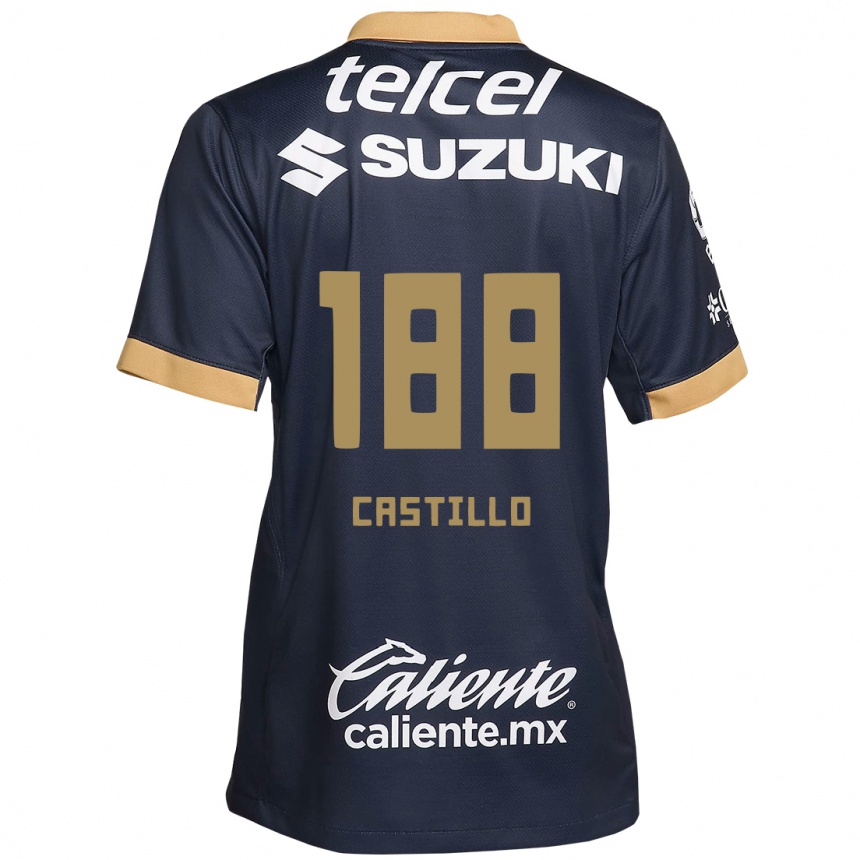 Kids Football Christian Castillo #188 Obsidian Gold White Away Jersey 2024/25 T-Shirt Canada