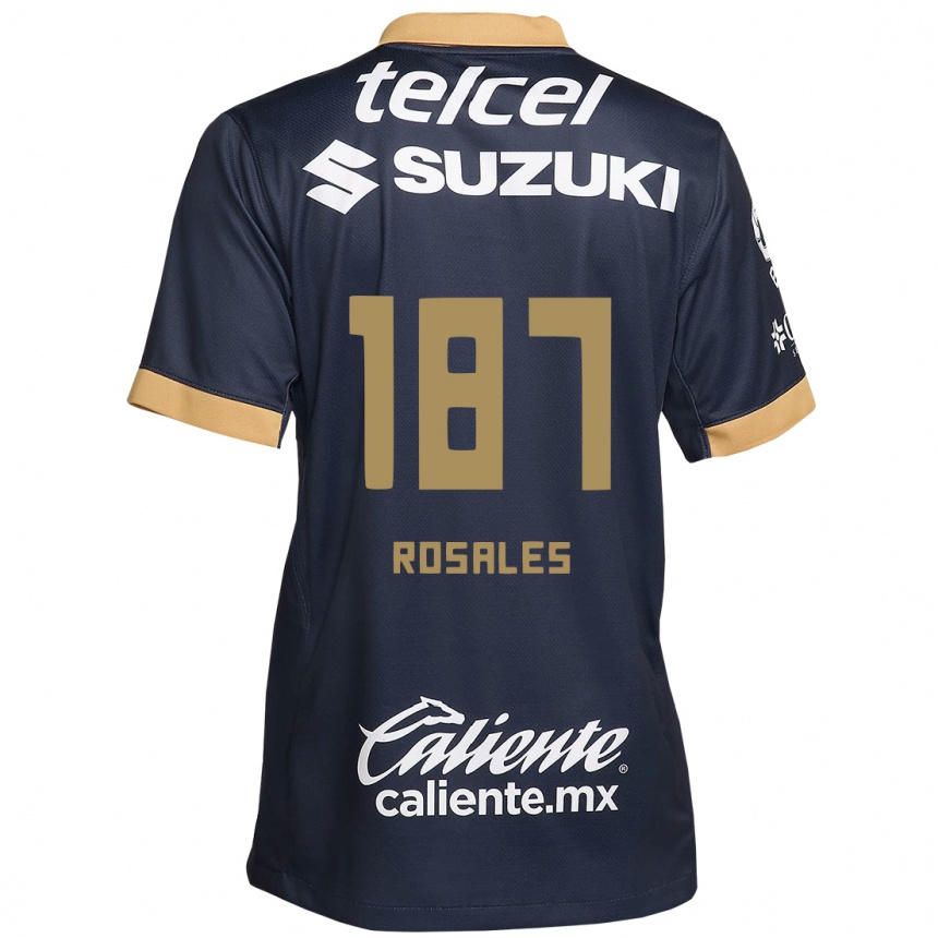 Kids Football Alonso Rosales #187 Obsidian Gold White Away Jersey 2024/25 T-Shirt Canada