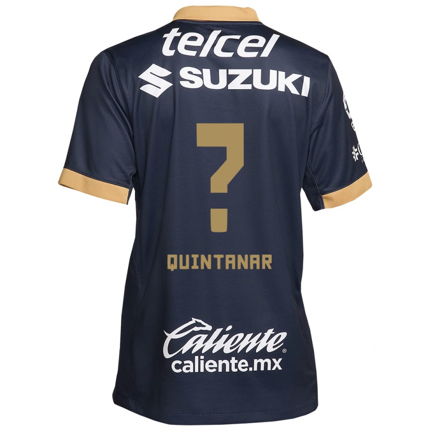 Kids Football Edgar Quintanar #0 Obsidian Gold White Away Jersey 2024/25 T-Shirt Canada