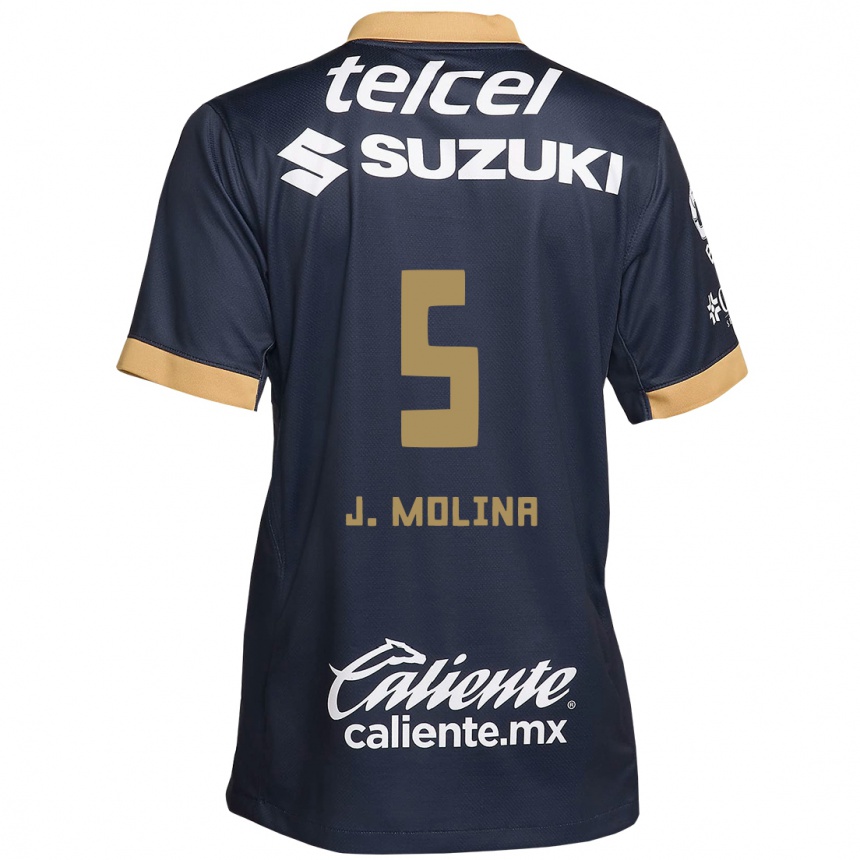 Kids Football Jesús Molina #5 Obsidian Gold White Away Jersey 2024/25 T-Shirt Canada