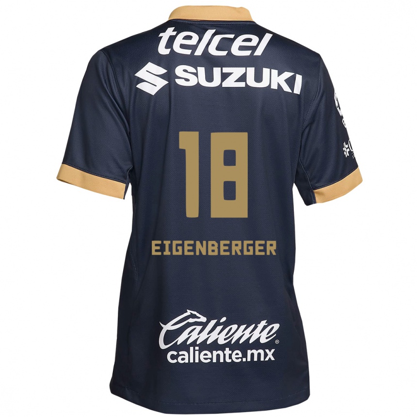 Enfant Football Maillot Chandra Eigenberger #18 Obsidienne Or Blanc Tenues Extérieur 2024/25 Canada