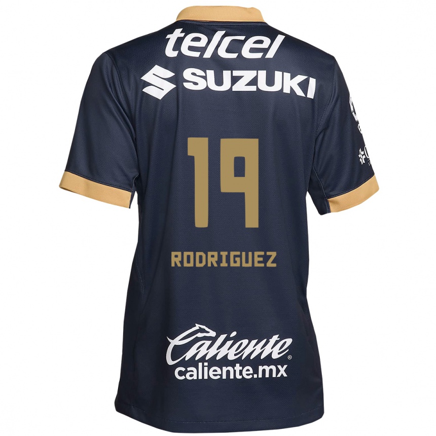 Kids Football Yaneisy Rodriguez #19 Obsidian Gold White Away Jersey 2024/25 T-Shirt Canada