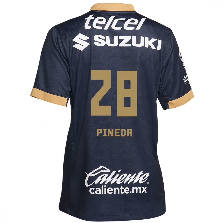 Kids Football Grecia Pineda #28 Obsidian Gold White Away Jersey 2024/25 T-Shirt Canada