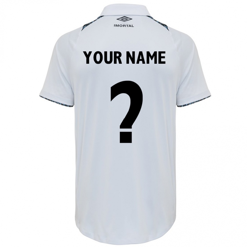 Kids Football Your Name #0 White Blue Away Jersey 2024/25 T-Shirt Canada