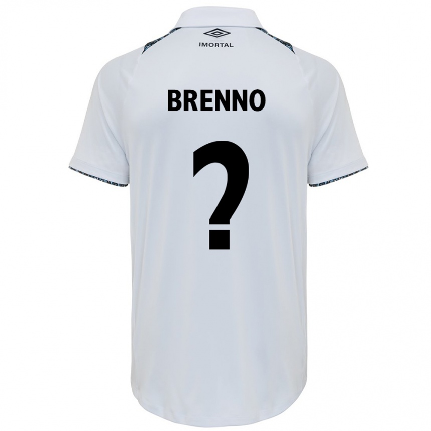 Kids Football Brenno #0 White Blue Away Jersey 2024/25 T-Shirt Canada