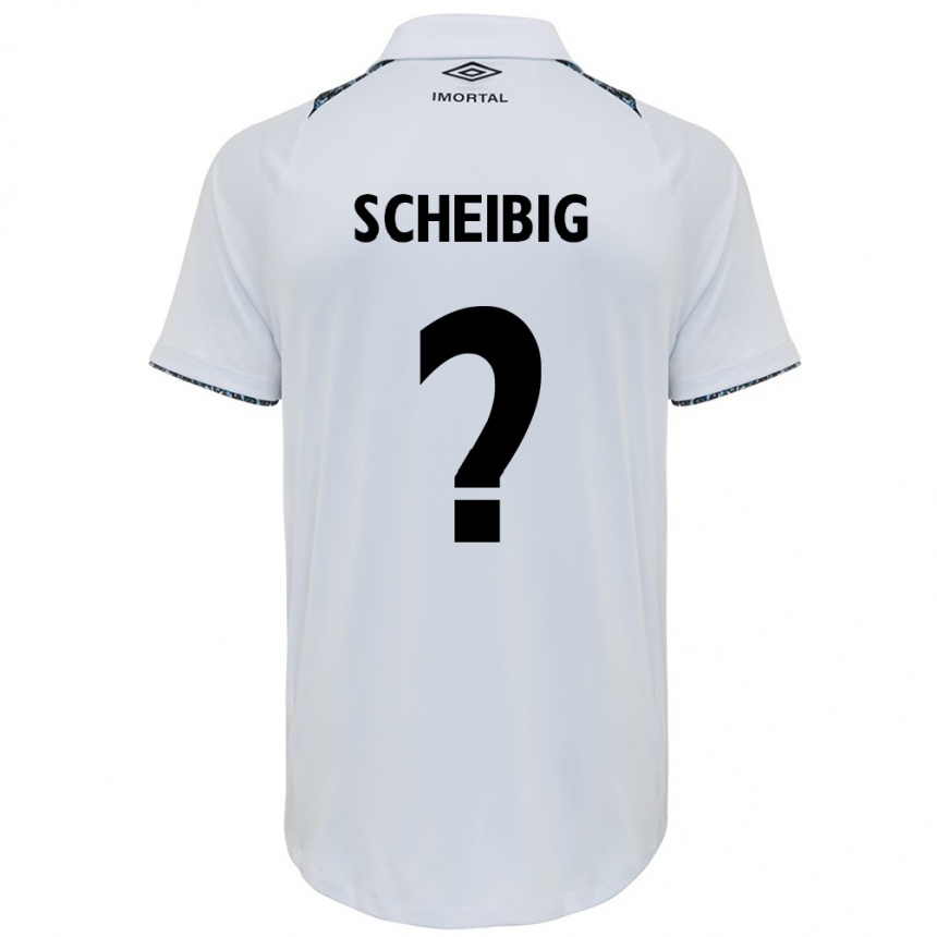 Kids Football Felipe Scheibig #0 White Blue Away Jersey 2024/25 T-Shirt Canada