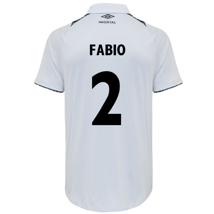 Kids Football Fábio #2 White Blue Away Jersey 2024/25 T-Shirt Canada