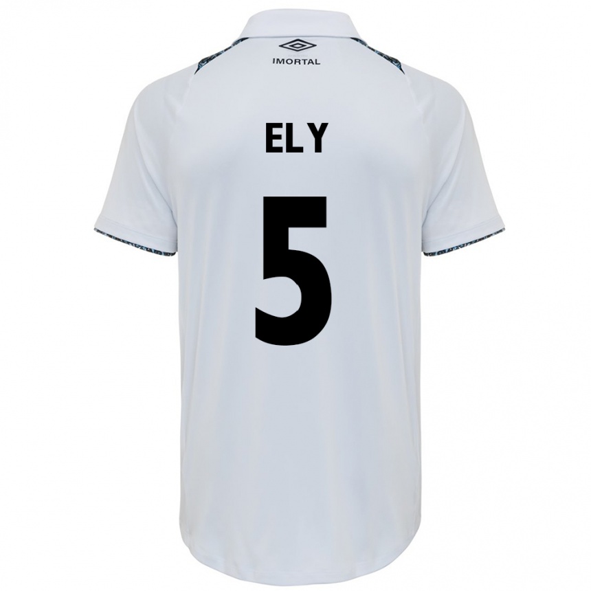 Enfant Football Maillot Rodrigo Ely #5 Blanc Bleu Tenues Extérieur 2024/25 Canada