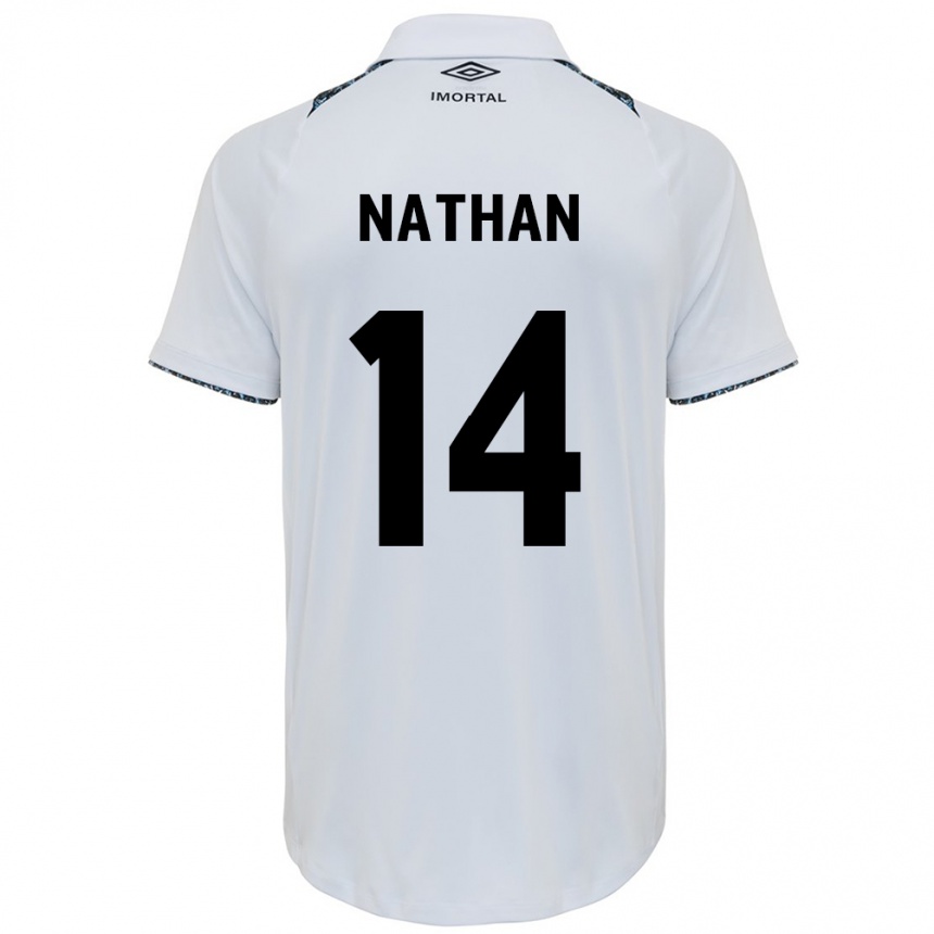 Kids Football Nathan #14 White Blue Away Jersey 2024/25 T-Shirt Canada