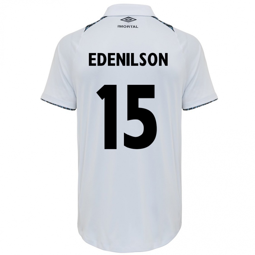 Enfant Football Maillot Edenilson #15 Blanc Bleu Tenues Extérieur 2024/25 Canada