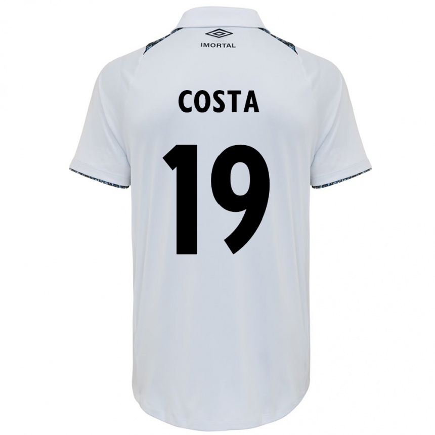 Kids Football Diego Costa #19 White Blue Away Jersey 2024/25 T-Shirt Canada