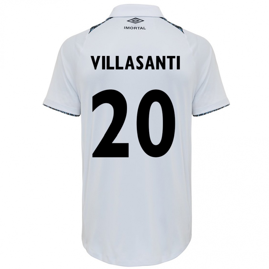 Enfant Football Maillot Mathías Villasanti #20 Blanc Bleu Tenues Extérieur 2024/25 Canada