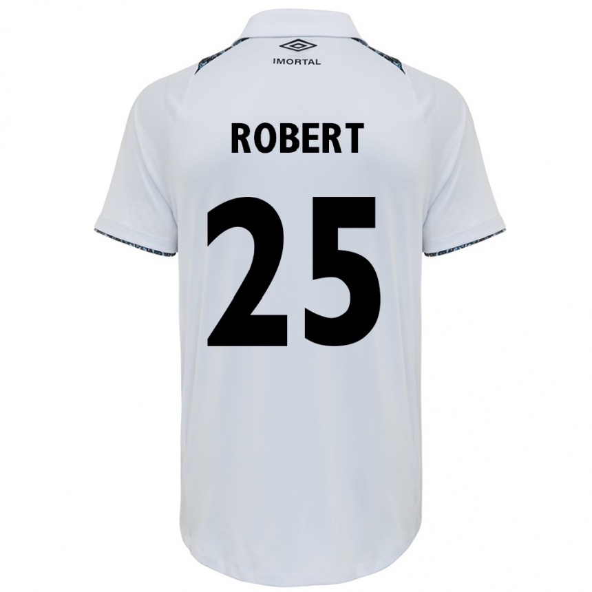 Enfant Football Maillot Jhonata Robert #25 Blanc Bleu Tenues Extérieur 2024/25 Canada