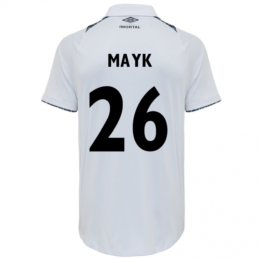 Enfant Football Maillot Mayk #26 Blanc Bleu Tenues Extérieur 2024/25 Canada