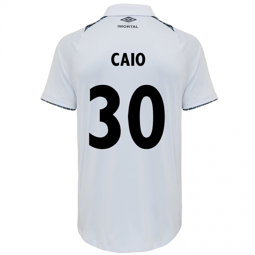 Kids Football Rodrigo Caio #30 White Blue Away Jersey 2024/25 T-Shirt Canada