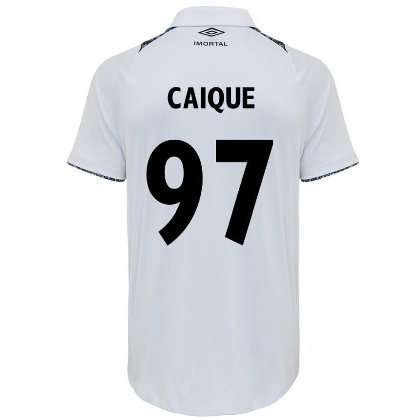 Kids Football Caíque #97 White Blue Away Jersey 2024/25 T-Shirt Canada