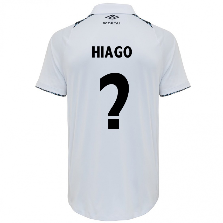 Kids Football Hiago #0 White Blue Away Jersey 2024/25 T-Shirt Canada