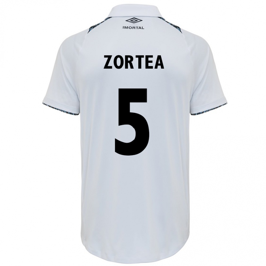 Enfant Football Maillot Bernardo Zortea #5 Blanc Bleu Tenues Extérieur 2024/25 Canada