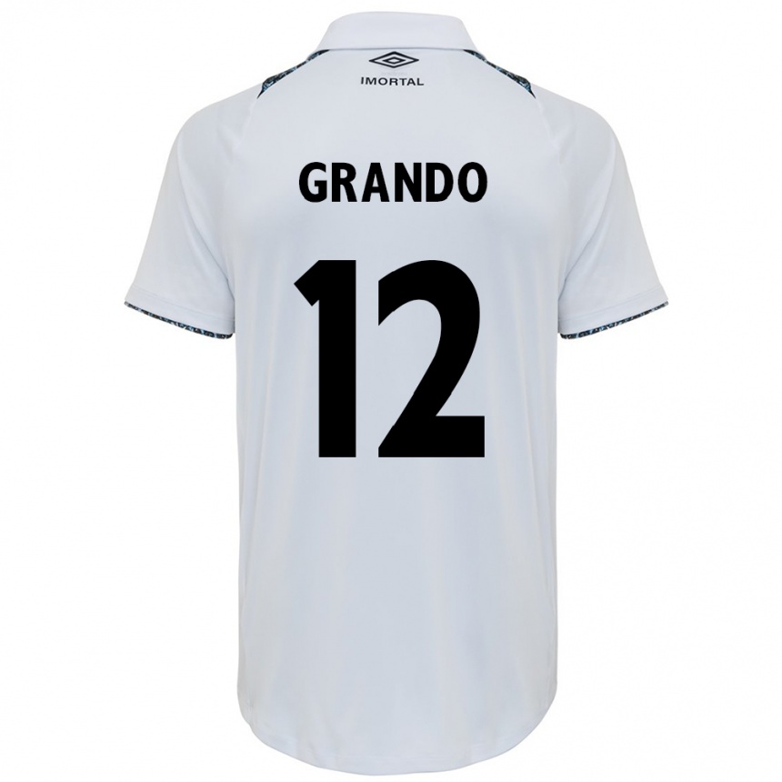 Kids Football Gabriel Grando #12 White Blue Away Jersey 2024/25 T-Shirt Canada